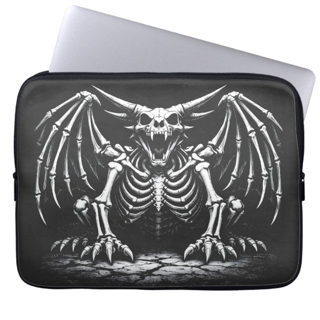 Housse Pour Ordinateur Portable Dragon squelette par BurnsInHell (Devant)