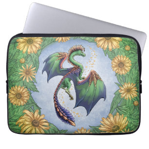 Housse Pour Ordinateur Portable Dragon vert d'art d'imaginaire de nature d'été