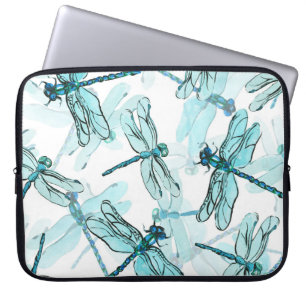 Housse Pour Ordinateur Portable Dragonflies élégantes : Aquarelle