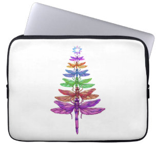 Housse Pour Ordinateur Portable Dragonfly Christmas Tree Chemise Insect Lover Xmas