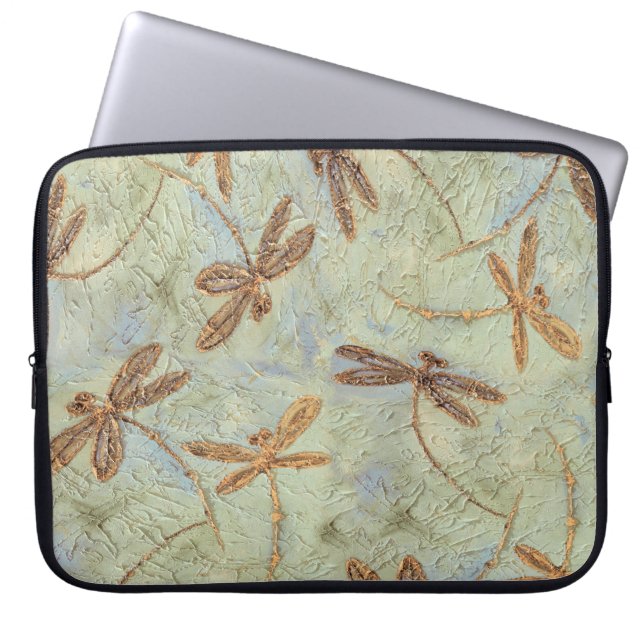 Housse Pour Ordinateur Portable Dragonfly Dance Gold (Devant)