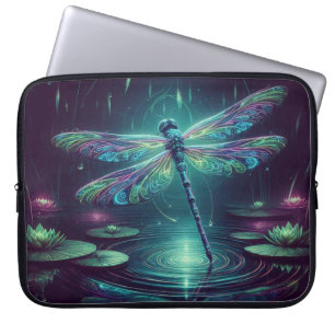 Housse Pour Ordinateur Portable Dragonfly électrique, néon qui attrape les yeux