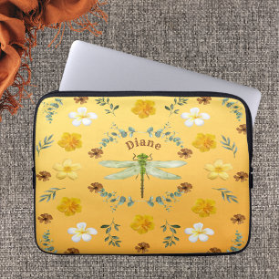 Housse Pour Ordinateur Portable Dragonfly in Gold avec nom