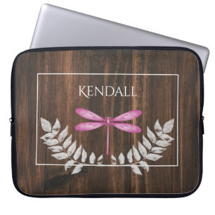 Housse Pour Ordinateur Portable Dragonfly magenta rustique personnalisée