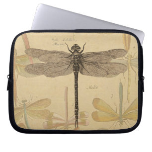 Housse Pour Ordinateur Portable Dragonfly Vintage Antique Classic Drawing