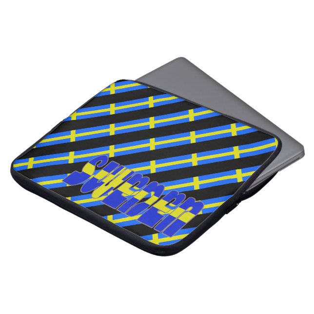 Housse Pour Ordinateur Portable Drapeau à rayures suédois (Devant haut)