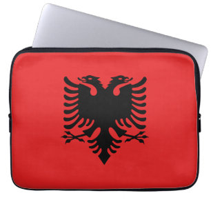 Housse Pour Ordinateur Portable Drapeau albanais patriotique