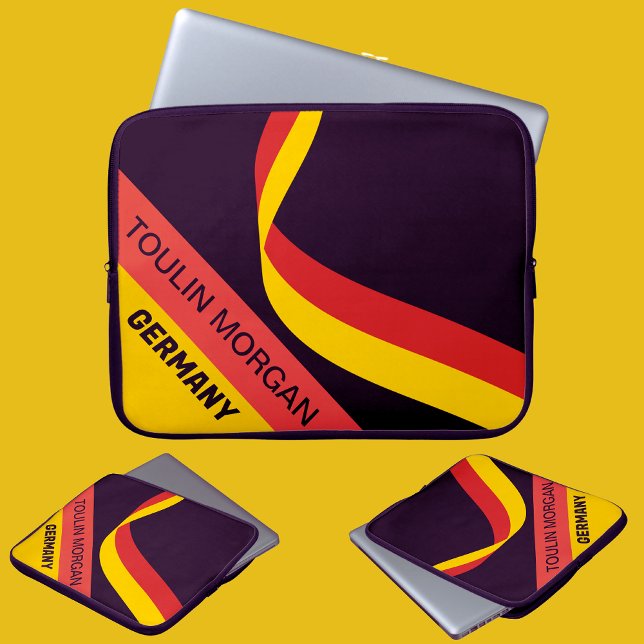 Housse Pour Ordinateur Portable Drapeau allemand patriotique personnalisé (Créateur téléchargé)