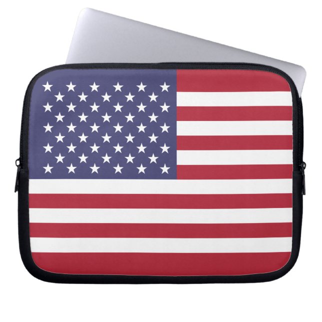 Housse pour ordinateur portable drapeau américain  (Devant)