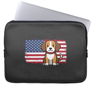 Housse Pour Ordinateur Portable Drapeau Américain Chien Patriote Vector