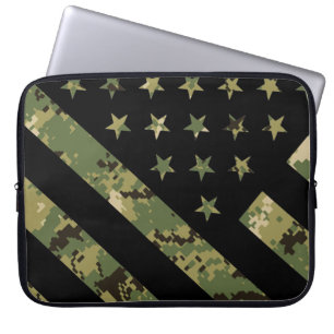 Housse Pour Ordinateur Portable Drapeau américain du Camouflage numérique milita