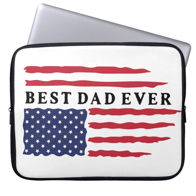 Housse Pour Ordinateur Portable Drapeau américain du meilleur père (Devant)