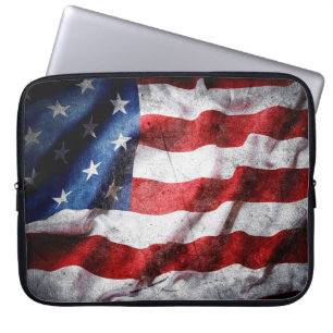 Housse Pour Ordinateur Portable Drapeau américain Grunge