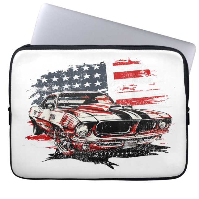 Housse Pour Ordinateur Portable Drapeau Américain Patriotique  (Devant)