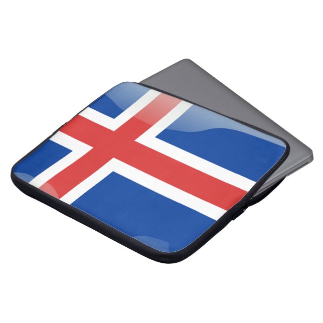 Housse Pour Ordinateur Portable Drapeau brillant islandais (Devant haut)
