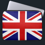 Housse pour ordinateur portable drapeau britanniqu<br><div class="desc">Housse pour ordinateur portable drapeau britannique | Motif Union Jack. Drapeau anglais rouge blanc et bleu.</div>