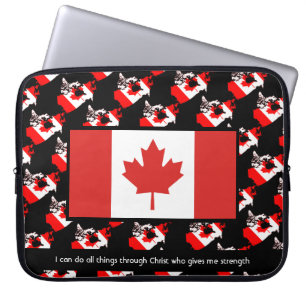 HOUSSE POUR ORDINATEUR PORTABLE DRAPEAU CANADIEN PERSONNALISÉ