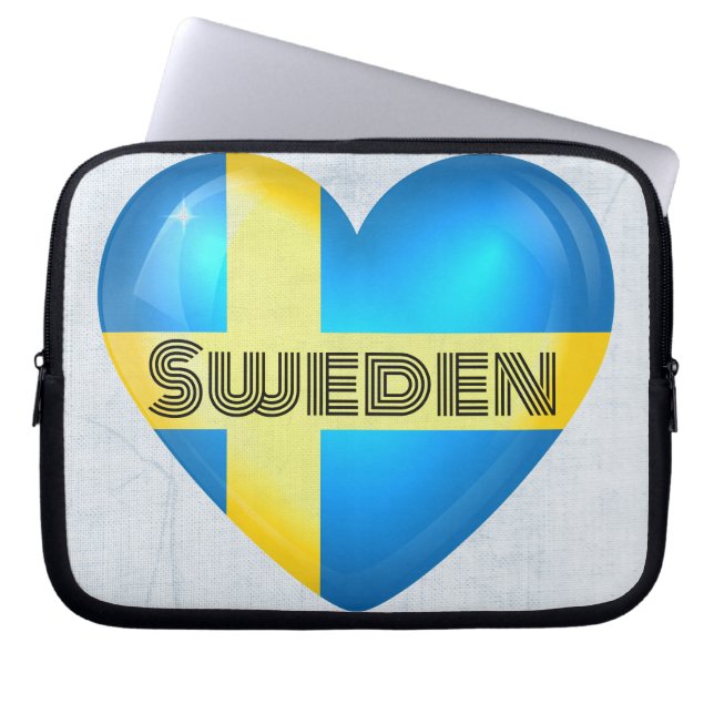 Housse Pour Ordinateur Portable Drapeau cardiaque Suède (Devant)