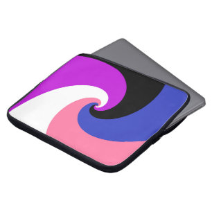 Housse Pour Ordinateur Portable Drapeau de fierté Genderfluid abstrait en spirale