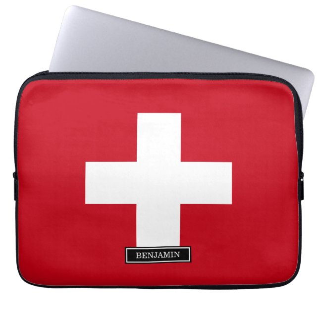 Housse Pour Ordinateur Portable Drapeau de la Suisse (Devant)