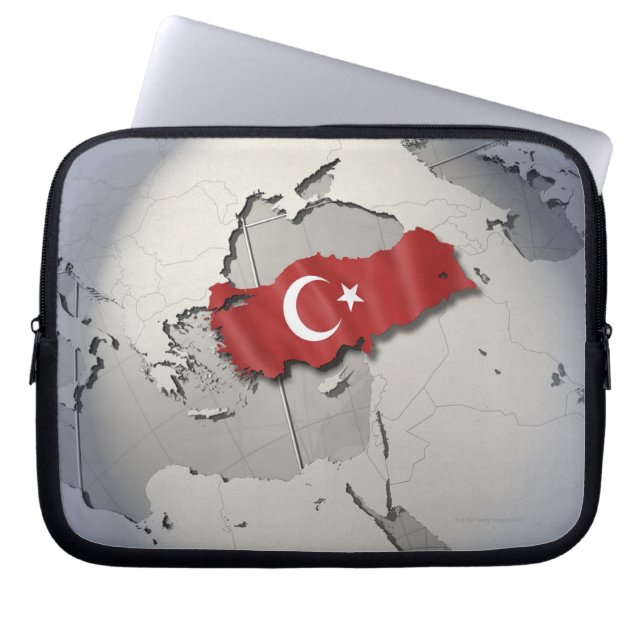 Housse Pour Ordinateur Portable Drapeau de la Turquie (Devant)