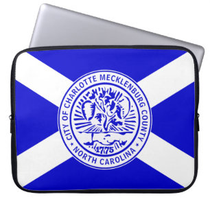 Housse Pour Ordinateur Portable Drapeau de la ville de Charlotte (Caroline du Nord