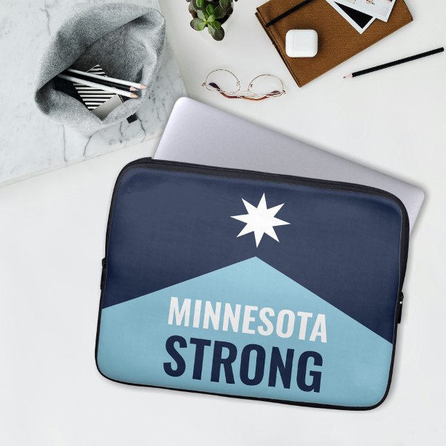 Housse Pour Ordinateur Portable Drapeau de l'État rebelle du Minnesota (Créateur téléchargé)