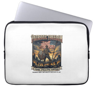 Housse Pour Ordinateur Portable Drapeau de rouille patriotique Survivant Apocalyps
