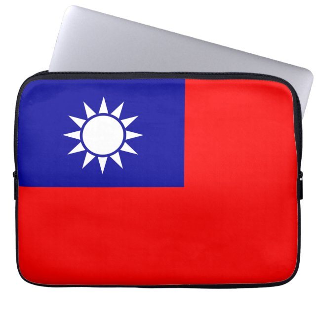 Housse Pour Ordinateur Portable Drapeau de Taïwan : République de Chine, Taipei ch (Devant)
