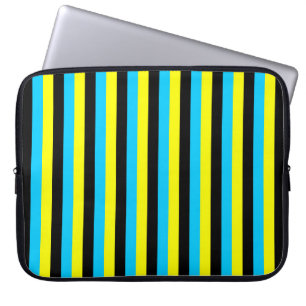 Housse Pour Ordinateur Portable drapeau des bahamas rayures pays motif bleu jaune
