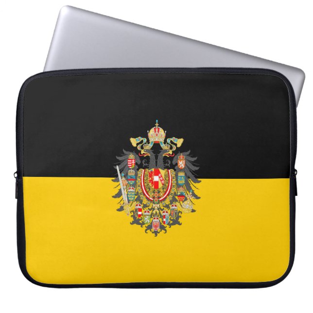 Housse Pour Ordinateur Portable Drapeau des Habsbourg et armoiries impériales (Devant)