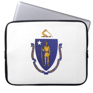 Housse Pour Ordinateur Portable Drapeau d'Etat du Massachusetts, États-Unis