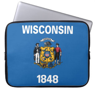 Housse Pour Ordinateur Portable Drapeau d'État du Wisconsin, États-Unis