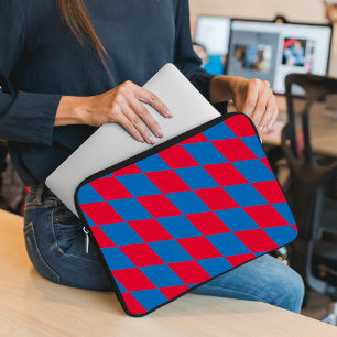 Housse Pour Ordinateur Portable Drapeau diamant Bavière bleu et rouge Motif