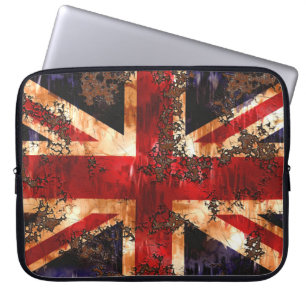 Housse Pour Ordinateur Portable Drapeau du Royaume-Uni Patriotique Rouillé
