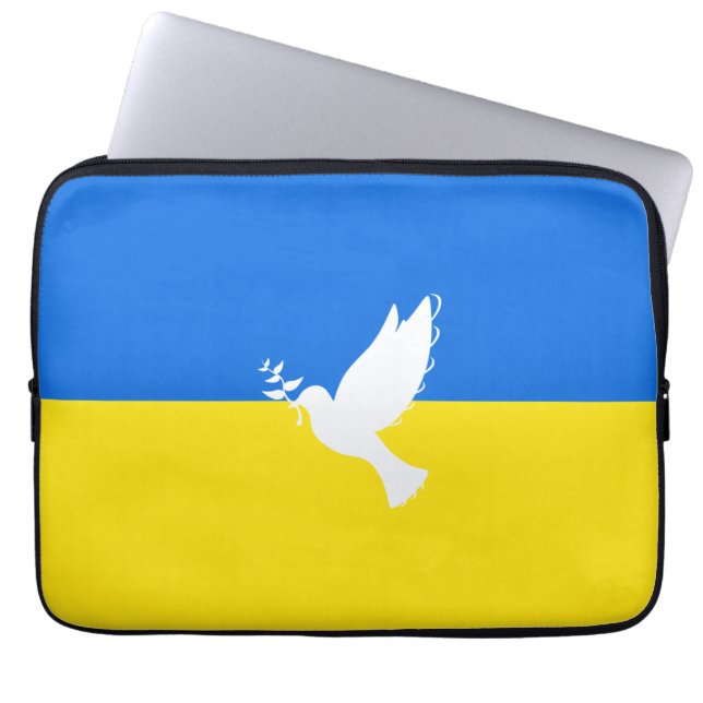 Housse Pour Ordinateur Portable Drapeau d'Ukraine - Dove of Peace - Freedom - Peac (Devant)