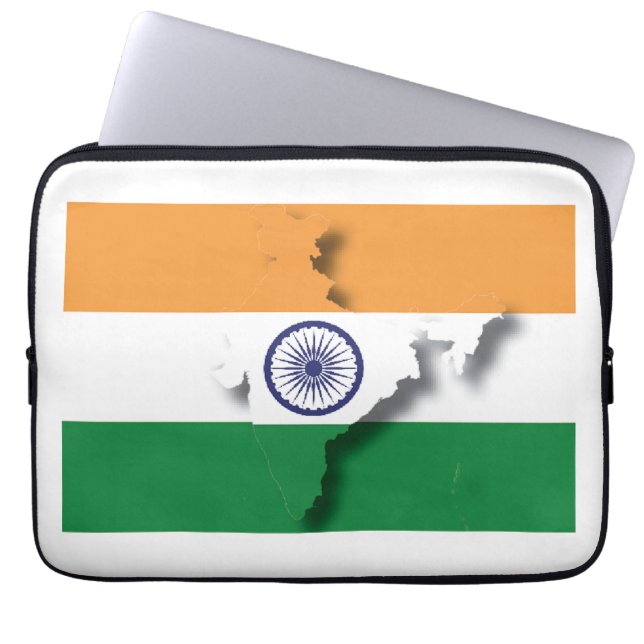 Housse Pour Ordinateur Portable Drapeau INDE (Devant)