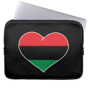 Housse Pour Ordinateur Portable Drapeau panafricain cœur Afro-Américain Histoire n