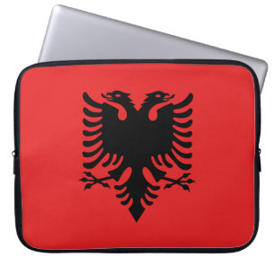Housse Pour Ordinateur Portable Drapeau patriotique albanais
