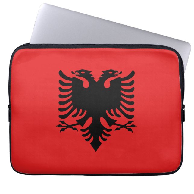 Housse Pour Ordinateur Portable Drapeau patriotique albanais (Devant)