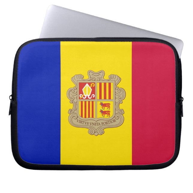 Housse Pour Ordinateur Portable Drapeau patriotique d'Andorre (Devant)