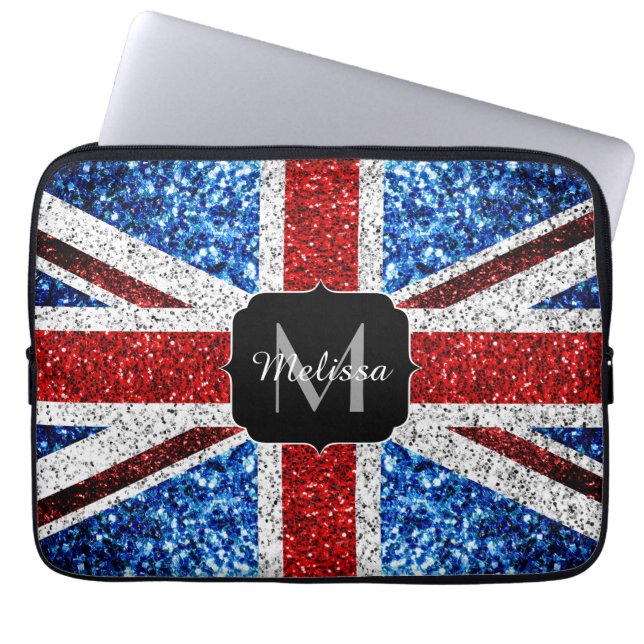 Housse Pour Ordinateur Portable Drapeau rouge bleu blanc brillant parties scintill (Devant)