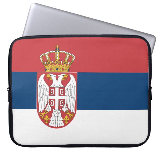 Housse Pour Ordinateur Portable Drapeau serbe (Devant)
