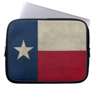 Housse Pour Ordinateur Portable Drapeau Texas Grunge - Étoile solitaire