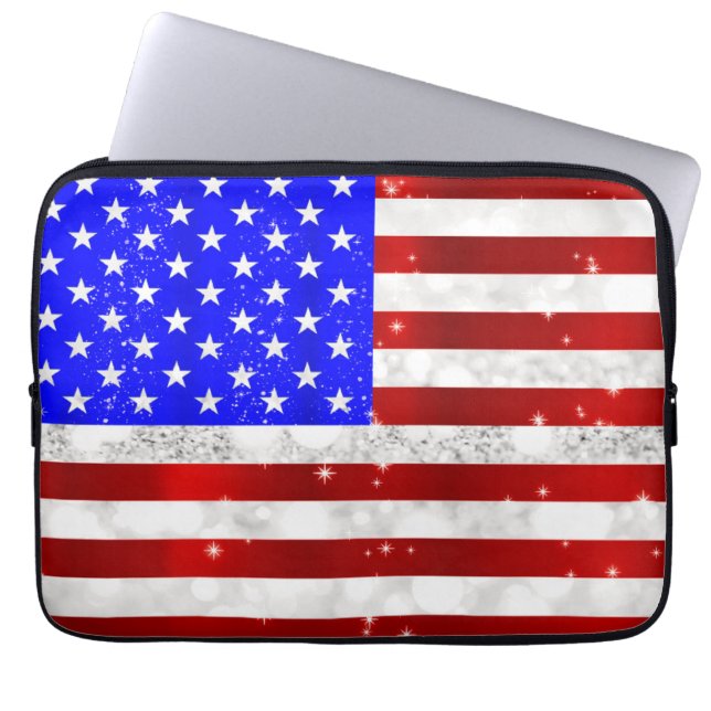 Housse Pour Ordinateur Portable Drapeau USA (Devant)