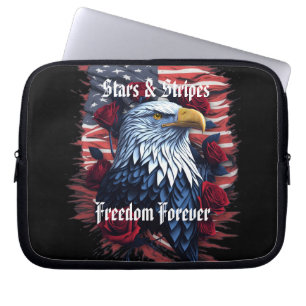 Housse Pour Ordinateur Portable Drapeau USA Stars & Stripes Aigle américain avec d