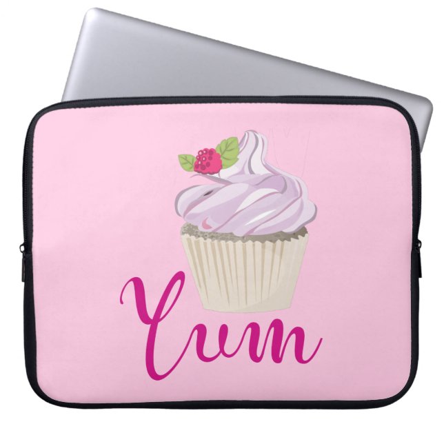 Housse Pour Ordinateur Portable Dreamy Cupcake rose avec Yum framboise! (Devant)
