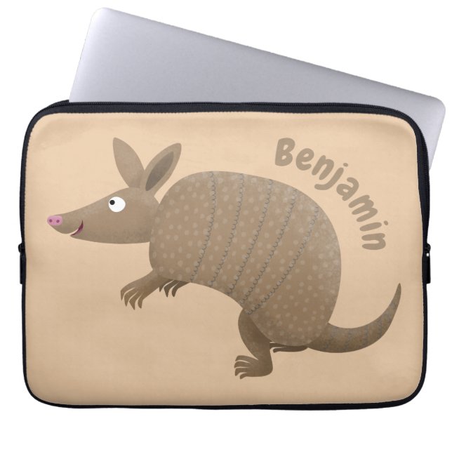 Housse Pour Ordinateur Portable Drôle armadillo joyeux dessin animé (Devant)