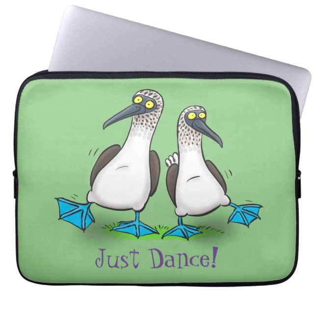 Housse Pour Ordinateur Portable Drôle bleu pieds croisés dessin de dessins animés (Devant)