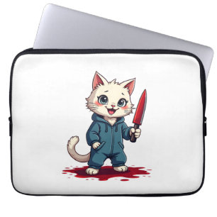 Housse Pour Ordinateur Portable Drôle Cat Horror Films Mignonne Halloween Pour Kit